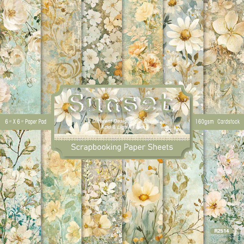 Background Paper – Single-Sided Pattern Paper, 24 Sheets - ViktaShop