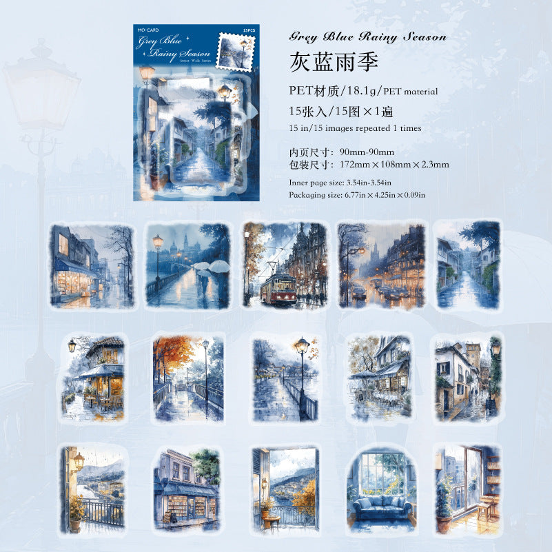 Street Stroll PET Landscaping Stickers, 15 Pcs - ViktaShop