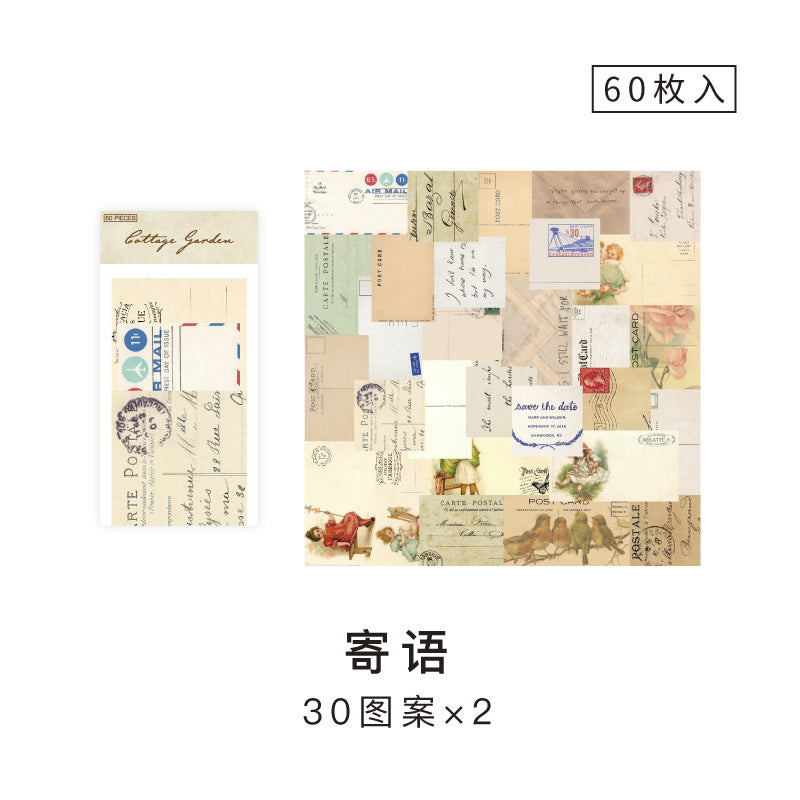 Village Garden Series Decorative Paper for Scrapbooking, 60 Pcs - ViktaShop