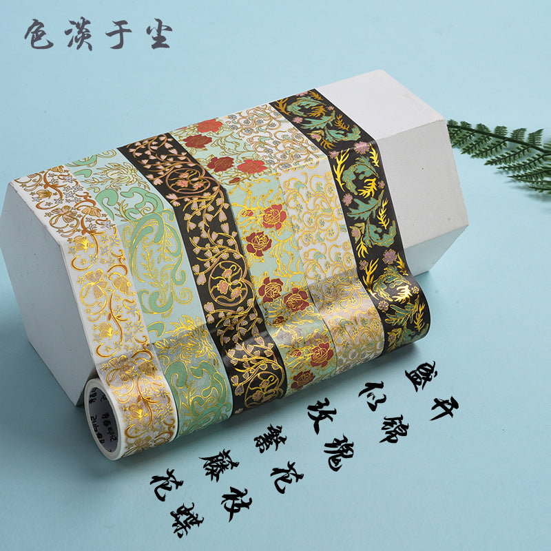 Ancient Style Flowers Bronzing Hand Tape, 3m - ViktaShop