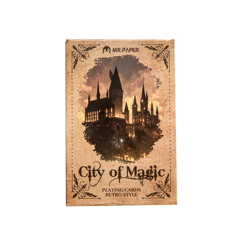 Póker de personajes - Serie Ciudad Mágica - Tema retro de chica