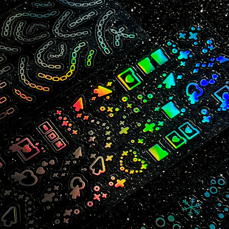 Star Laser Transparent Stickers – Cute Waterproof Set - ViktaShop