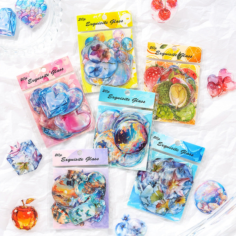 PET Sticker Pack – Splendid Coloured Glaze Series, 6 Options - ViktaShop