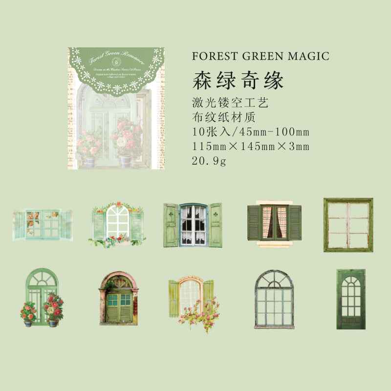 Vintage Hollow Flower Window Stickers, 10 Pcs