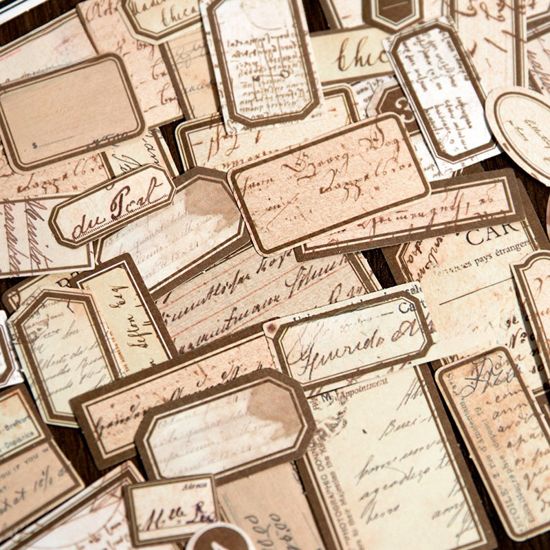 Sticker Material Package – Era Series Retro Label Journal Decoration, 1000 Pcs - ViktaShop