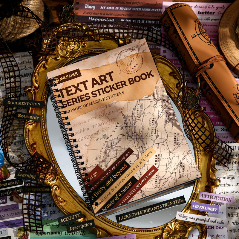 Text Art Writing Paper Stickers - ViktaShop