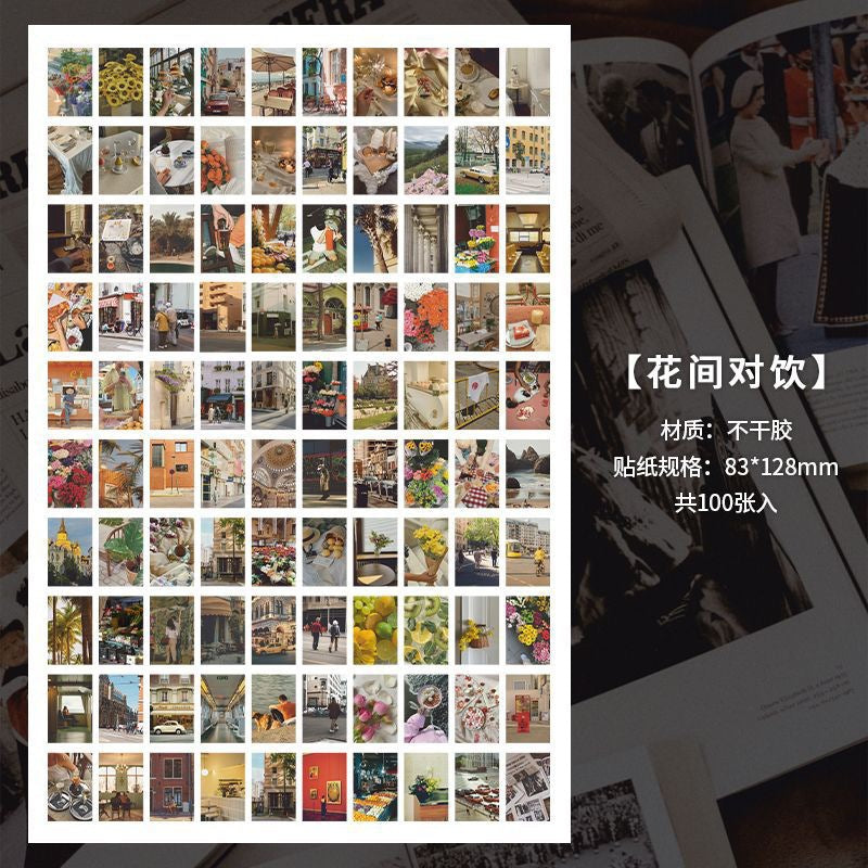 Romantic Literature & Art Stickers – England INS Style, 100 Sheets - ViktaShop