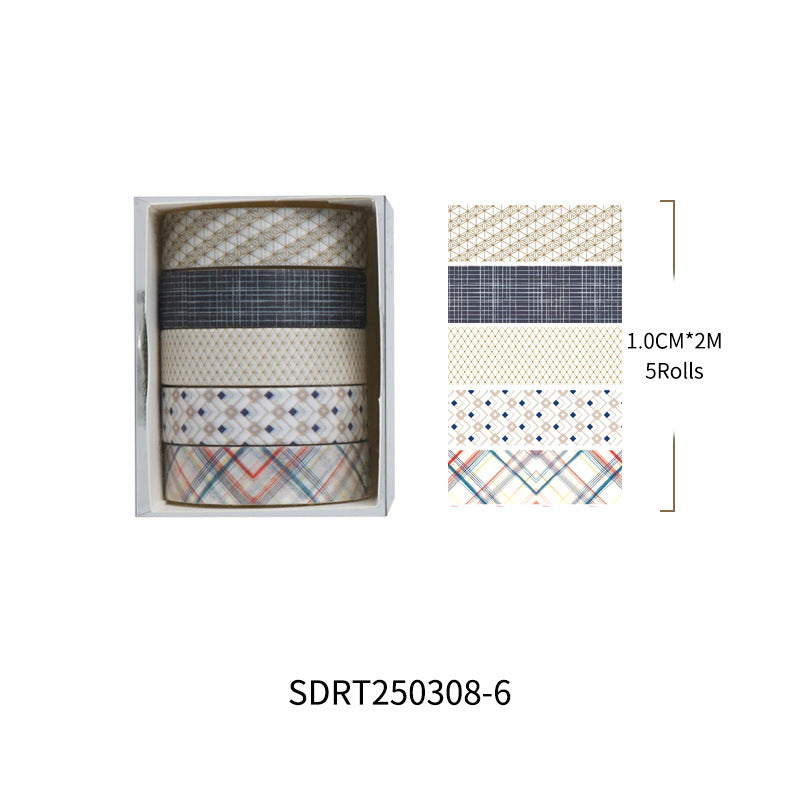 Plain Paper Washi Tape Set – Neutral Collage Series, 12 Options - ViktaShop