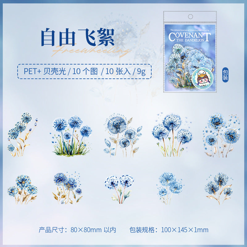 Dandelion Theme PET Sticker Pack, 10 Pcs - ViktaShop