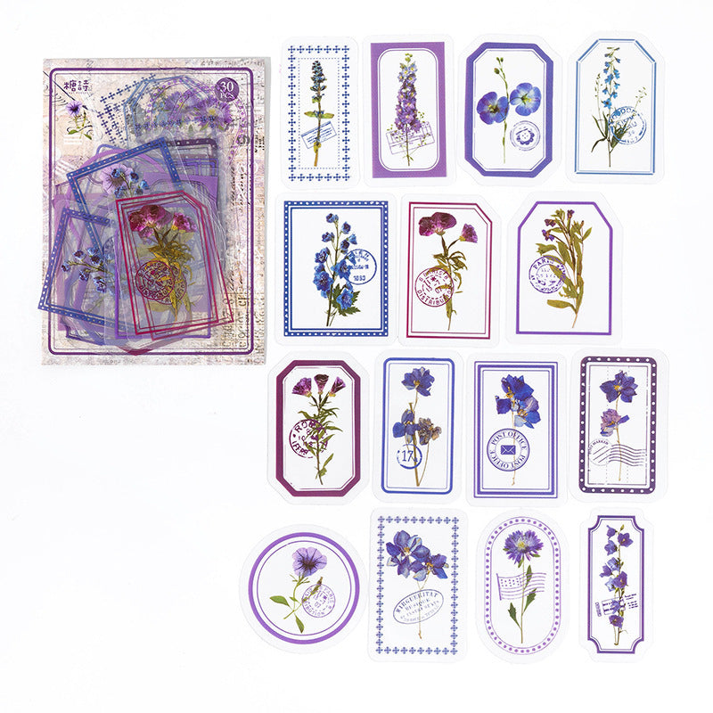 Fog Flower Series, PET Sticker Pack, Plant Theme, 30 Pcs - ViktaShop