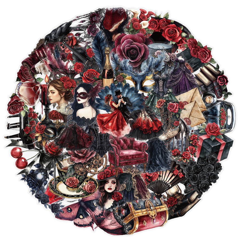 Masquerade Ball Stickers – Decorative Stickers, 50 Pcs - ViktaShop