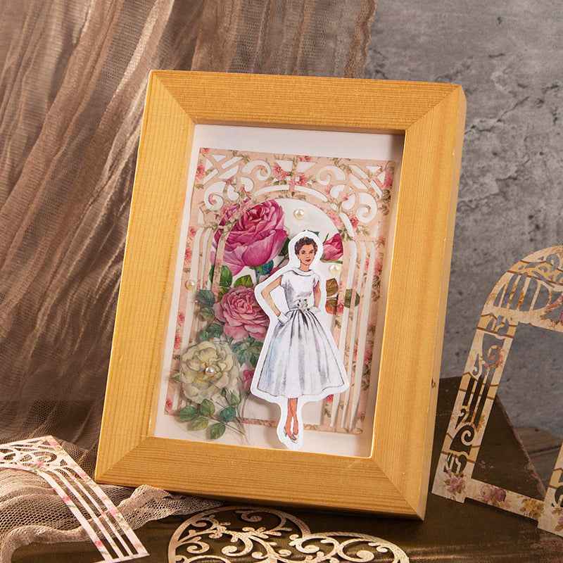 Wonderful Day Series Lace Hollow Frame Material Paper for Scrapbooking