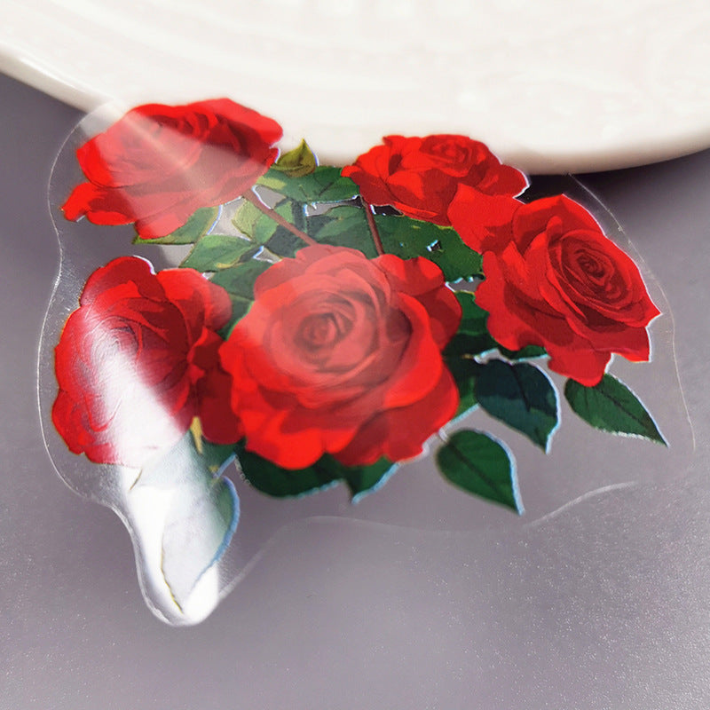 PET Plant Flower Sticker – Material Decoration Collage Tape, 3.5m - ViktaShop