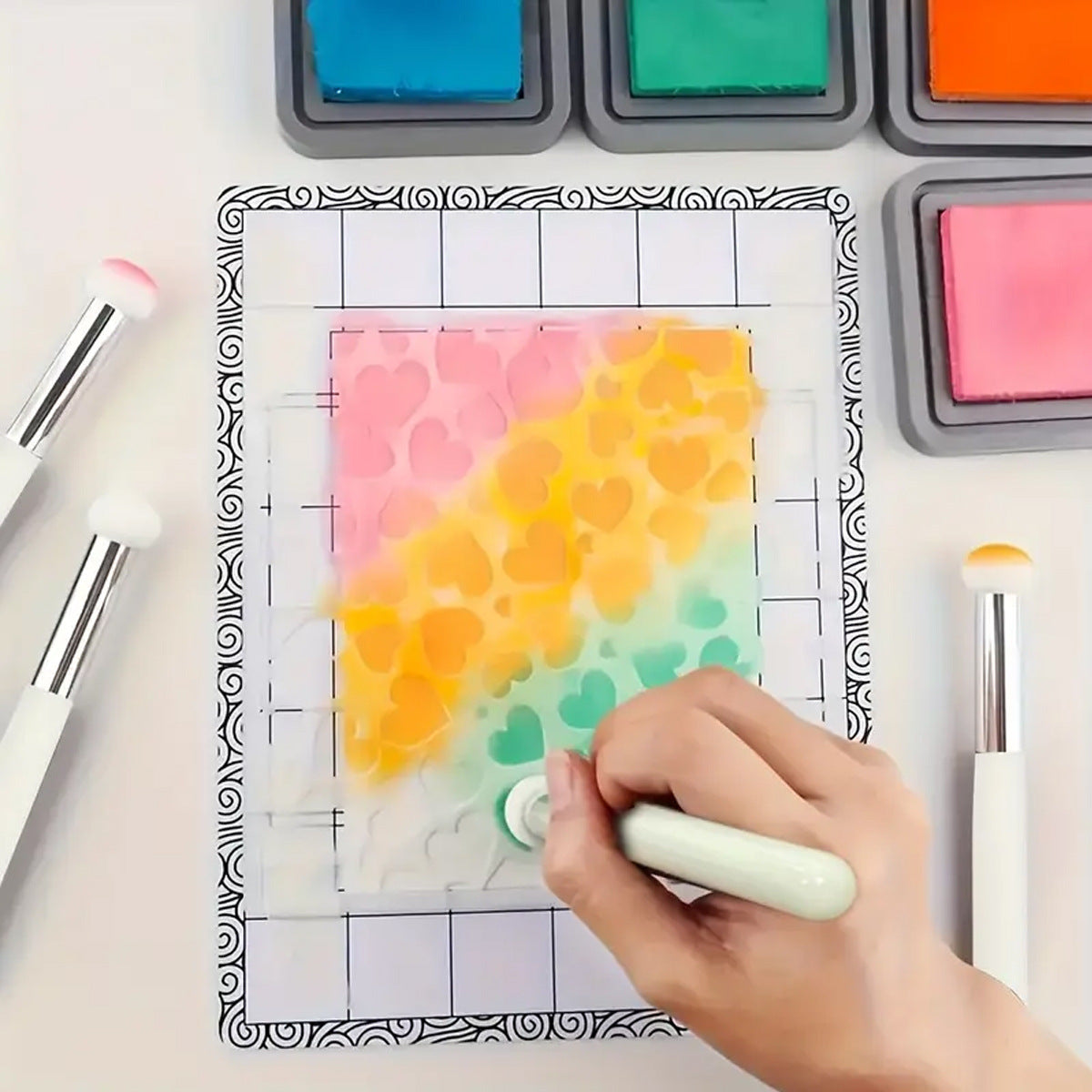 Sponge Dot Brush – Pink Non-Latex Blending Tool for Scrapbooking - ViktaShop