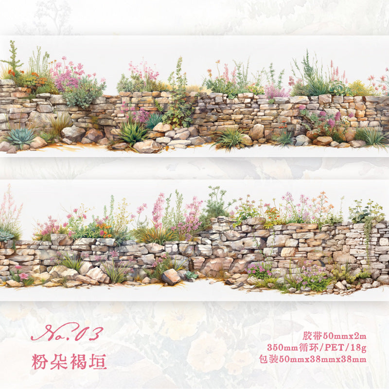 Twilight PET Tape - Green Wild Flower Wall Series, 2m - ViktaShop