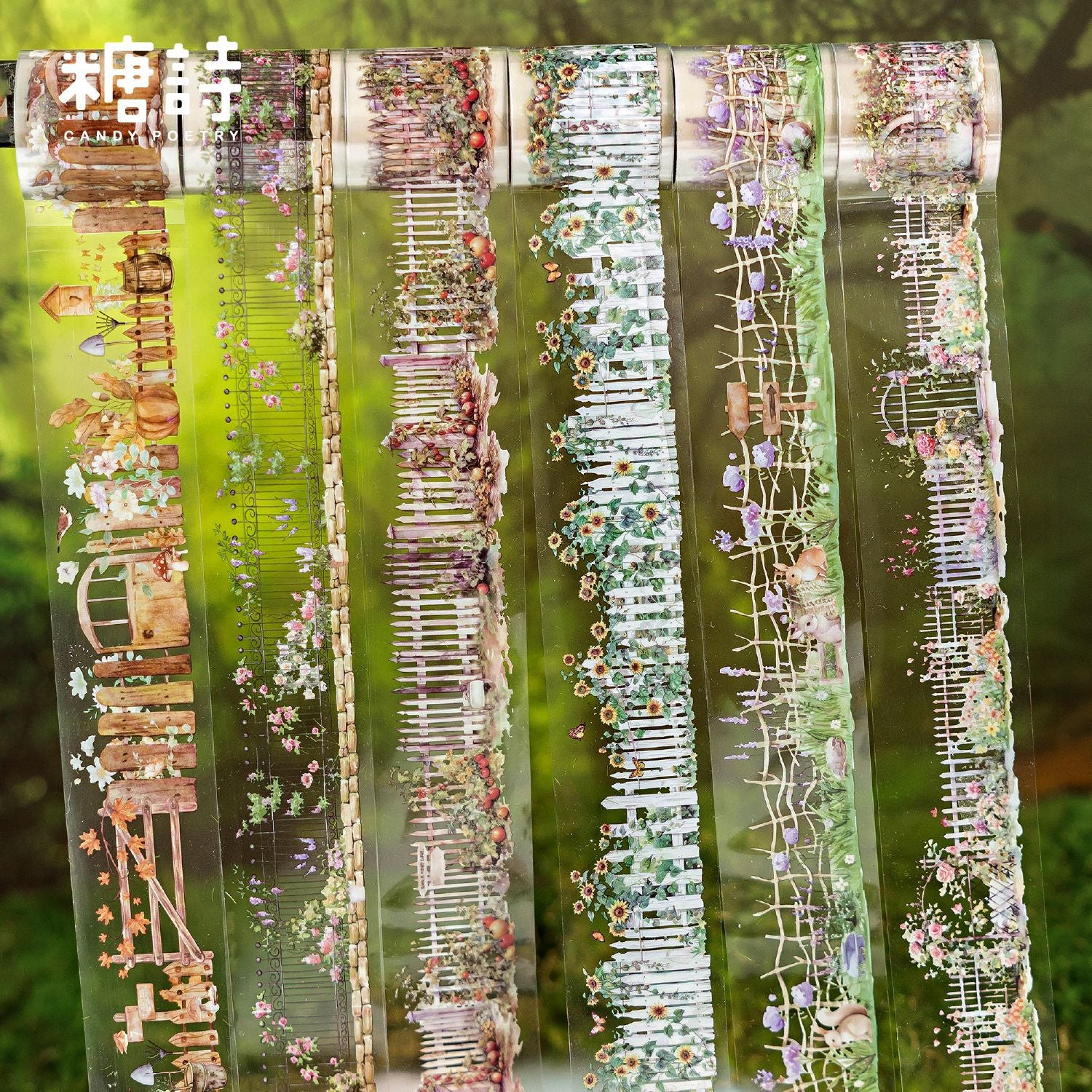 PET White Ink Tape - Courtyard Fence Series, 2m - ViktaShop