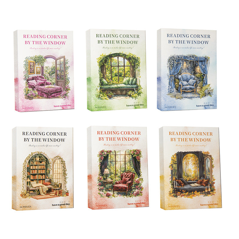 PET Sticker Bag - Light Retro Window Theme - 10 pcs - ViktaShop