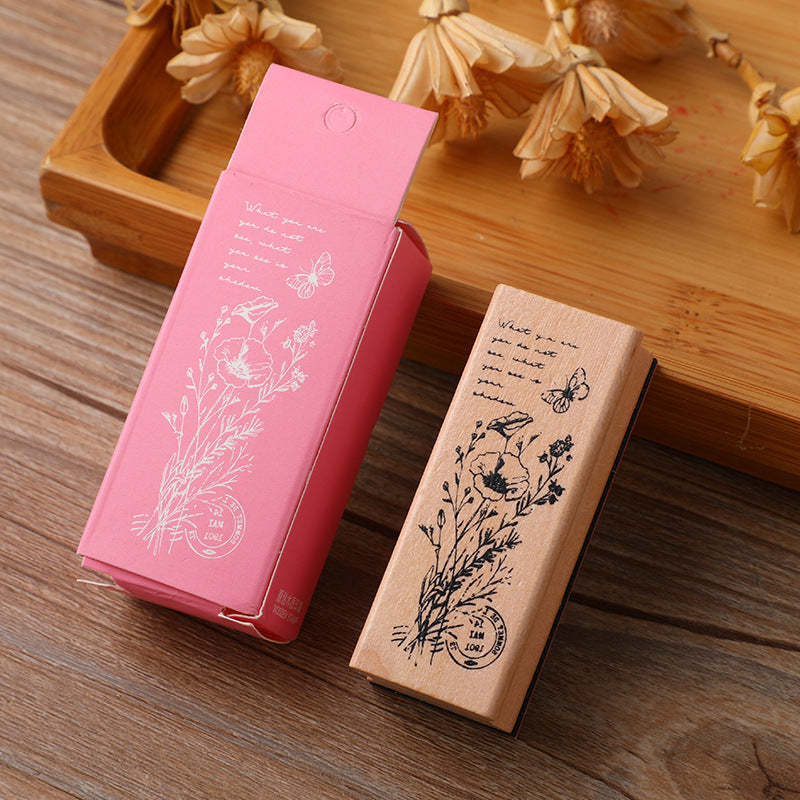 Wooden Plant & Girl Decorative Stamp - ViktaShop