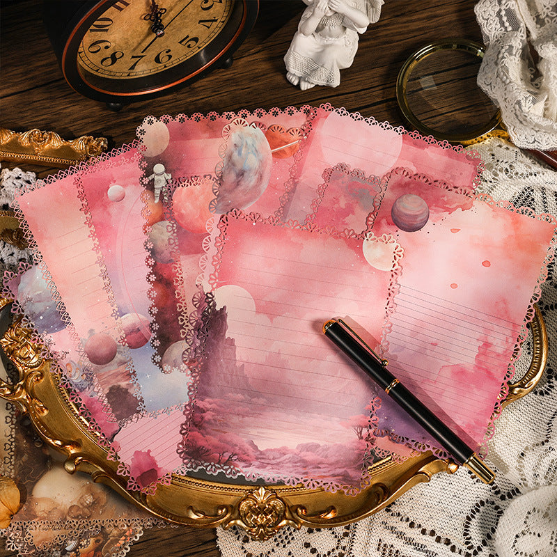 Fantasy Adventure Hollow Border Material Paper – Retro Style Letter Base Paper - ViktaShop