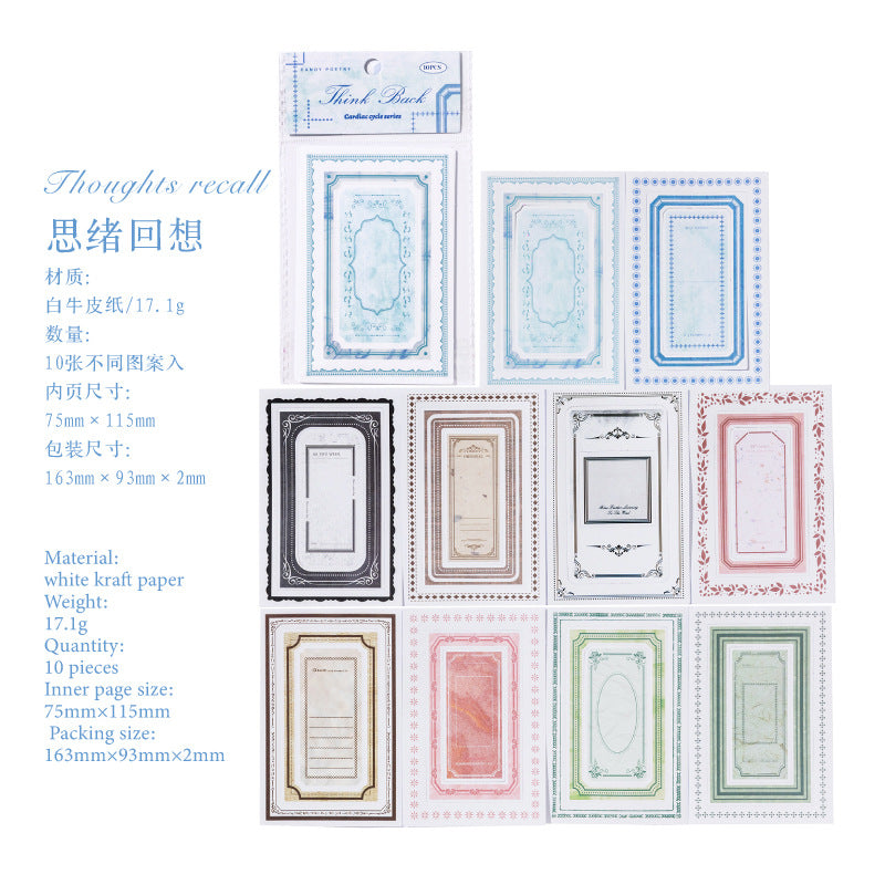 Heart Cycle Series, Retro Border Material for DIY Decoration, 6 Options - ViktaShop