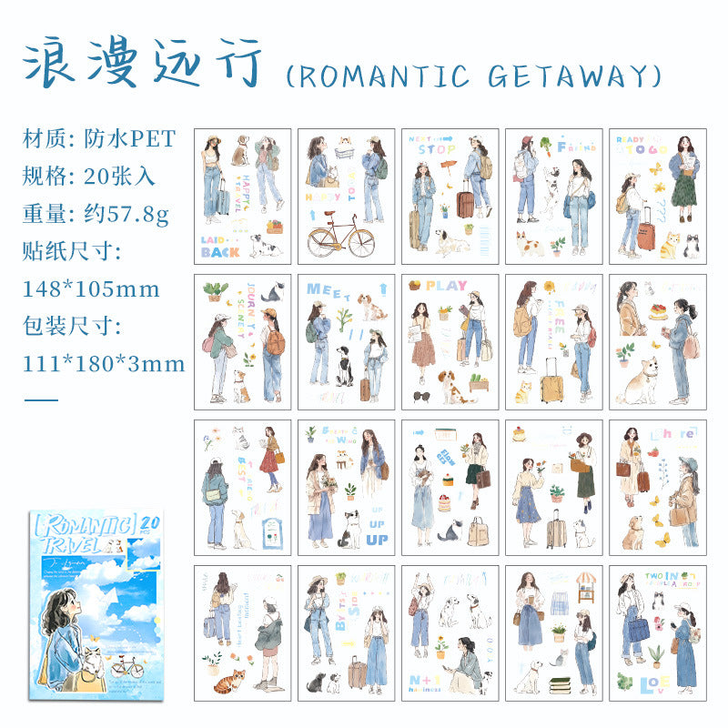 Chasing Ordinary Die-cut PET Stickers, 20 Pcs - ViktaShop