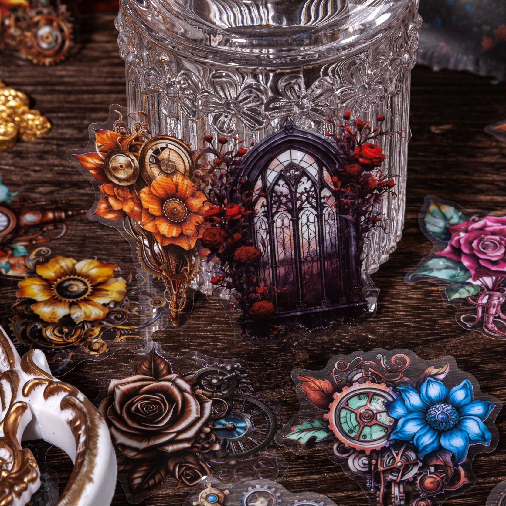 Creative PET Stickers Series, Evil Flowers Decorative Material for DIY - ViktaShop