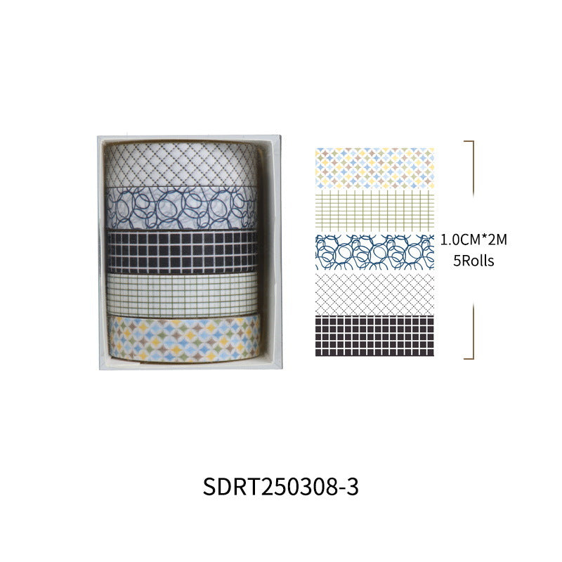 Plain Paper Washi Tape Set – Neutral Collage Series, 12 Options - ViktaShop
