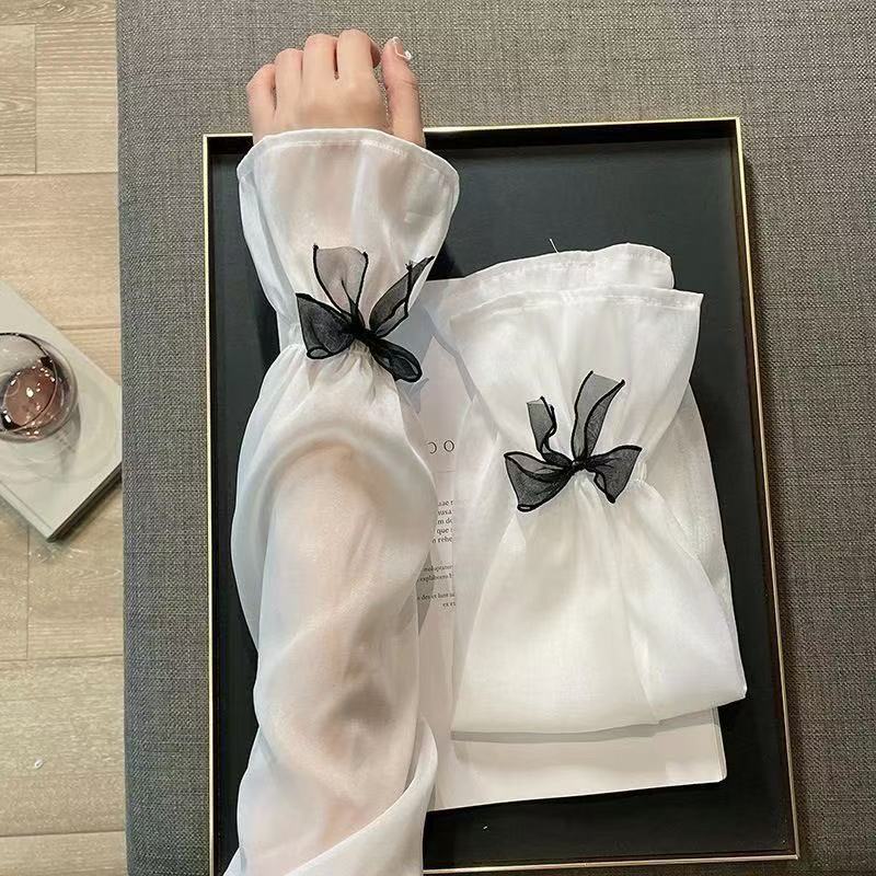 Summer Mesh Bow Ice Silk Sleeve - Flared Design - ViktaShop