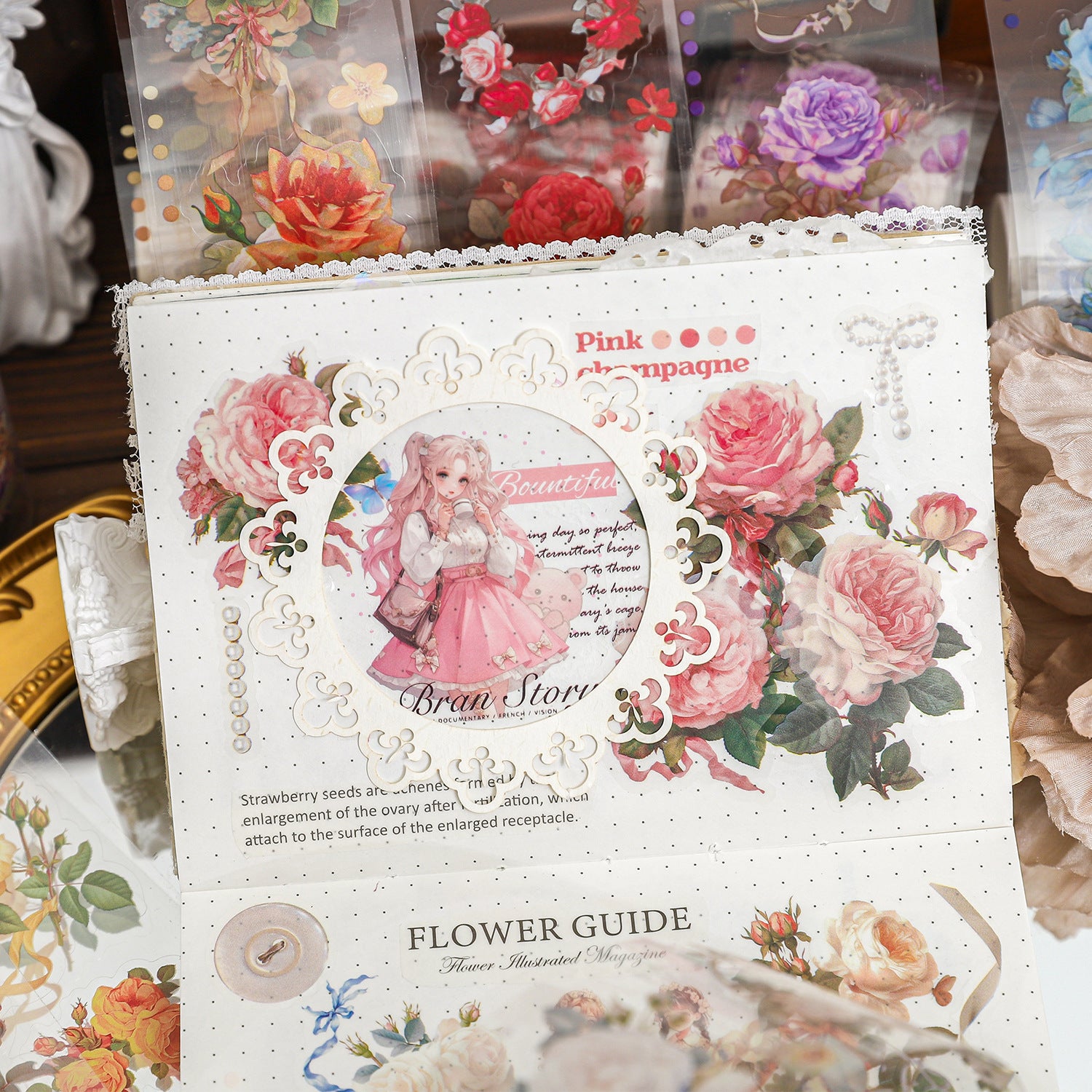 Flower Border Series, Flower Theme PET Tape, 2m - ViktaShop