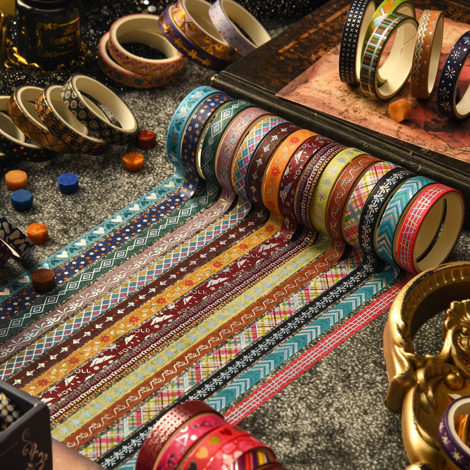 Bronzing & Paper Tape Suit – Retro Style, DIY Crafting, 2m - ViktaShop