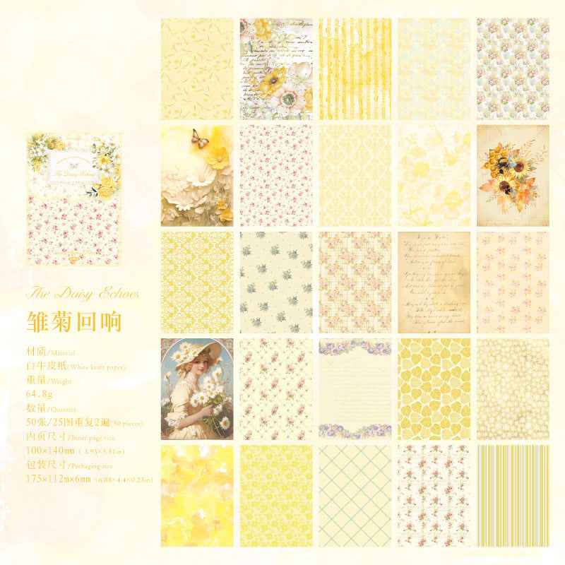 Cool Breeze Flower Series Craft Paper Material - 50 pcs