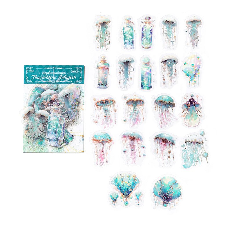 Jellyfish Fantasy Series PET Stickers, 40 Pcs - ViktaShop