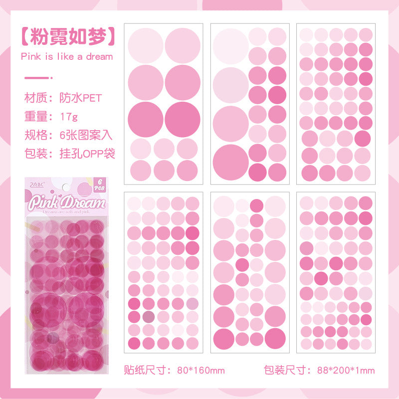 White Ink-Free Flat Stickers – Pink & Dreamy, 4 Styles, 6 Pcs - ViktaShop