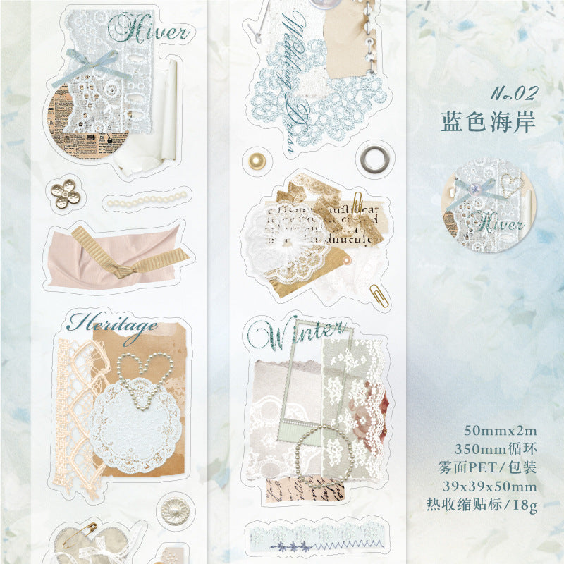 Twilight Gentleness Series Matte PET Die-Cut Tape, 2m - ViktaShop