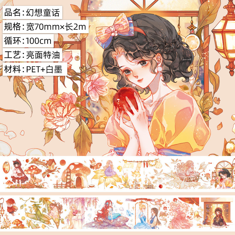 Fantasy Fairy Tale PET Tape - Collage Sticker Roll for Decoration, 2m - ViktaShop