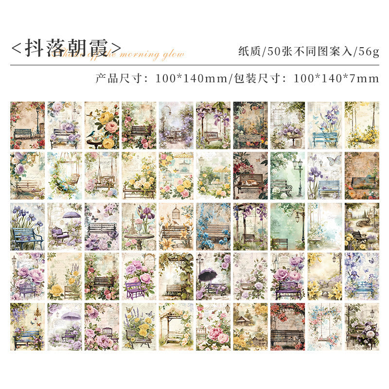 Retro Material Paper - Non-Sticky Collage Sheets - ViktaShop