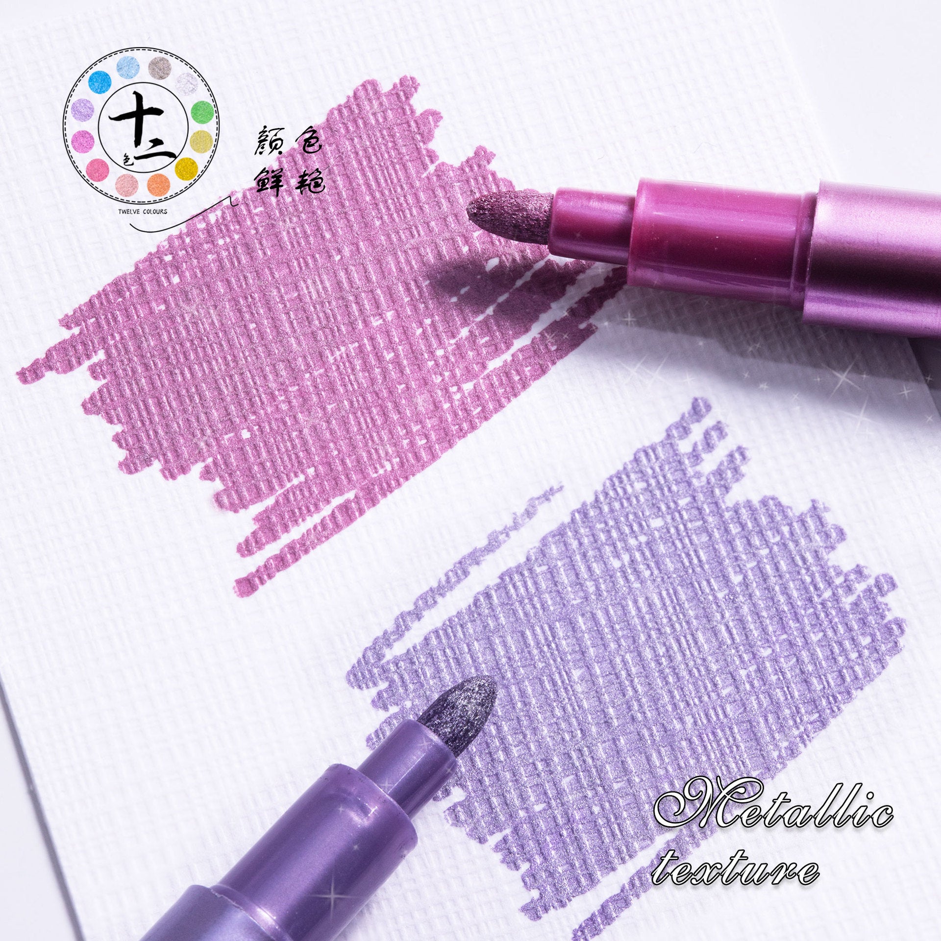 Color Metal Pen Set - Hard Tip Art Marker - ViktaShop