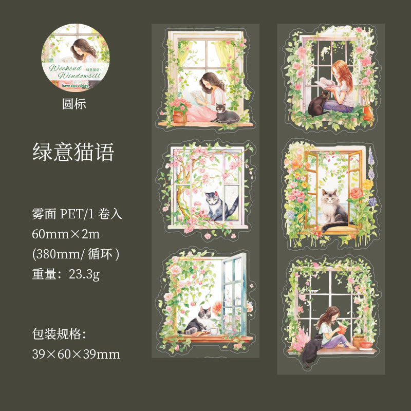 PET Tape Weekend Windowsill Series Girls, 2m - ViktaShop