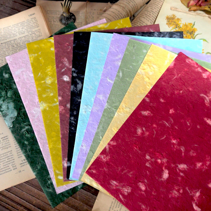 Double-Sided Hand-Torn Paper – Handmade DIY Material, 10 Sheets - ViktaShop