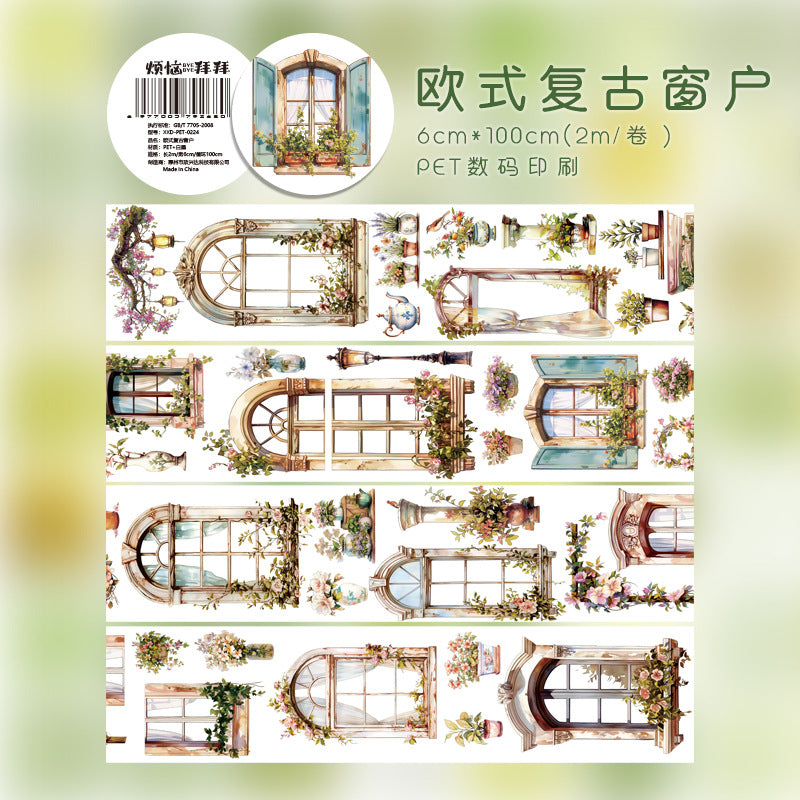 PET Stickers – Strawberry & Rose Cream Floral, 2m - ViktaShop