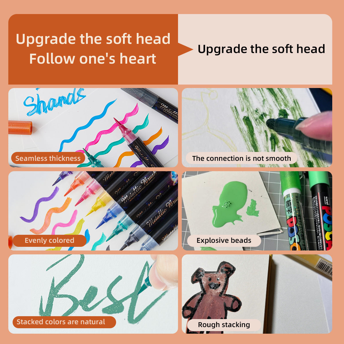 Metallic Brush Pen – Soft Fine Brush, Flash Watercolor - ViktaShop