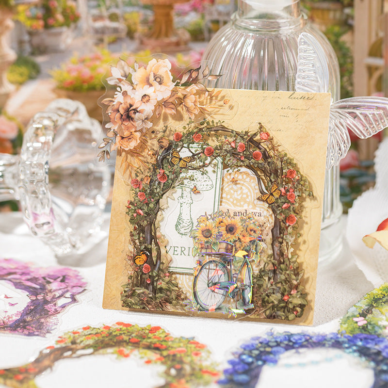 Leaf of the Court Series Plant & Bridge Collage PET Stickers, 4 Options - ViktaShop