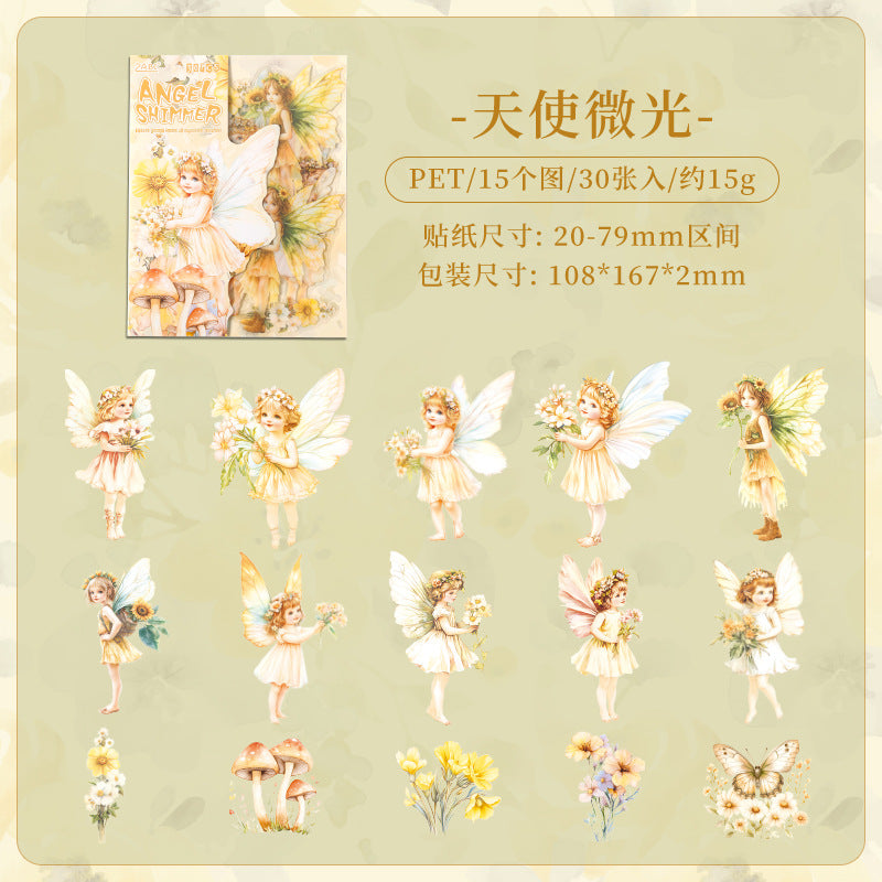 Cloud Elf PET Stickers Angel Theme, 6 Options - ViktaShop