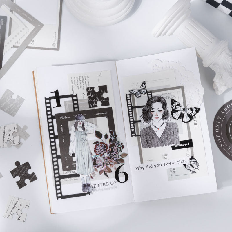 Black and White Silent Series Note Paper - 1 Set - ViktaShop