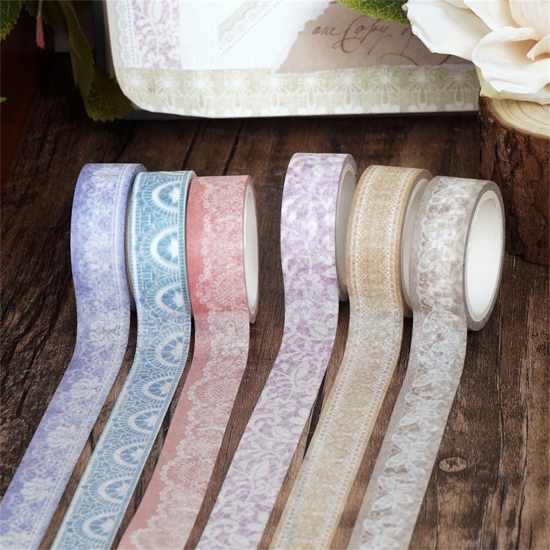 Morandi Lace Washi Tape – Soft Tones Series, 2m - ViktaShop
