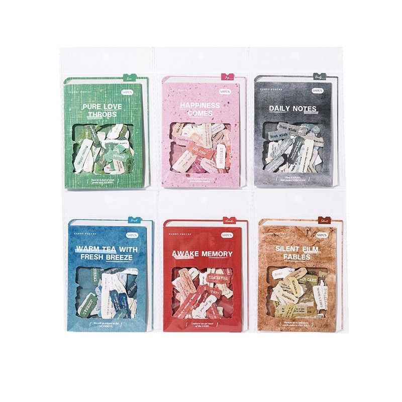 Vintage English Label Sticker, 6 Options - ViktaShop