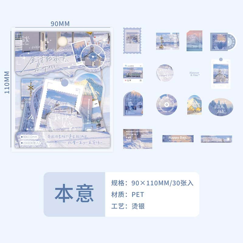 PET Prince Sticker Pack – Galaxy Letter & Landscape Style, 30 Pcs - ViktaShop