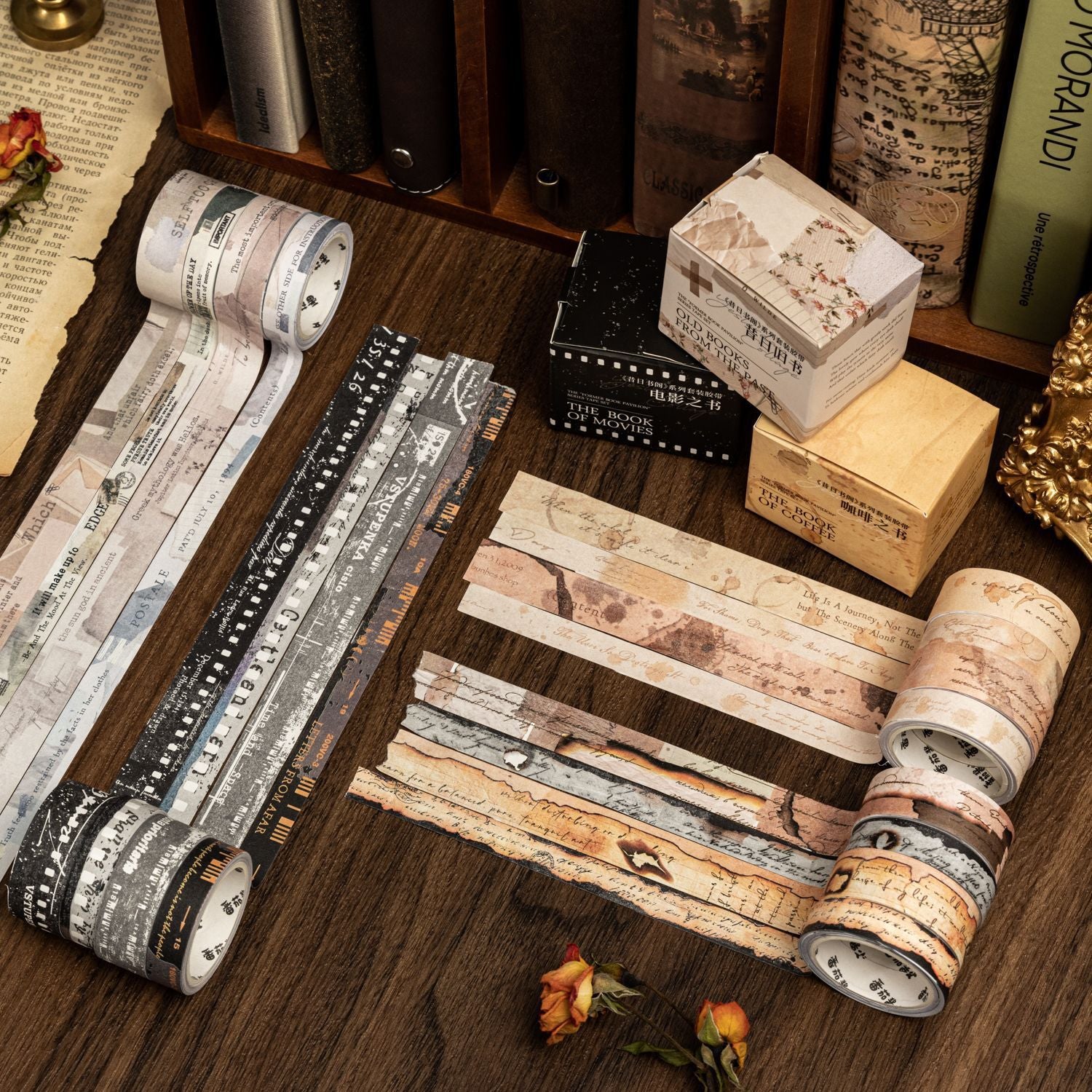 Former Book Pavilion Series – Retro Hand Account DIY Washi Tape, 2m - ViktaShop