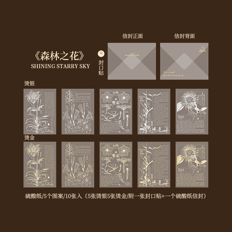 Starry Sky Gilded Sulfuric Acid Paper - Music Tickets & Letters, 8 Options - ViktaShop