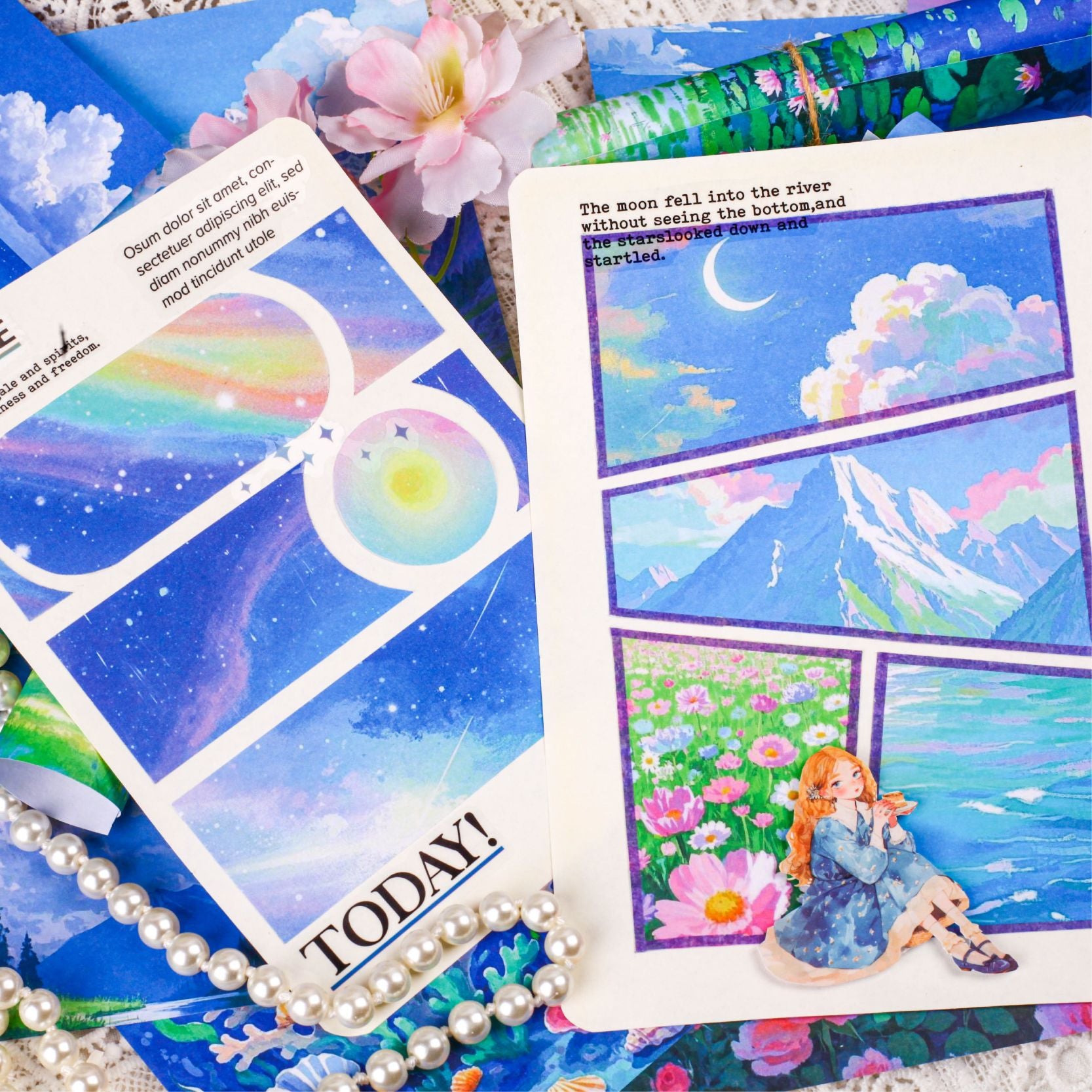 Star Dream Gummed Paper - Retro Story Series, 20 Pcs - ViktaShop